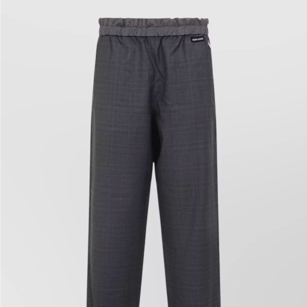 Miu Miu Black Quilted Track Pants with Mesh Lining